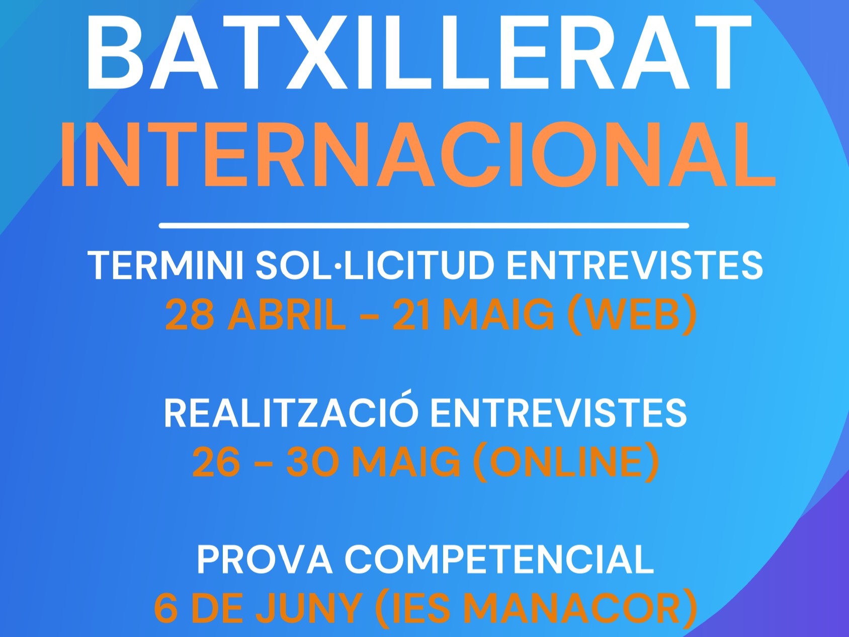Comença el procés d’admissió – Batxillerat Internacional