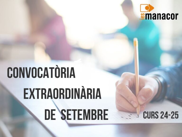 Convocatòria extraordinària de Setembre 24-25